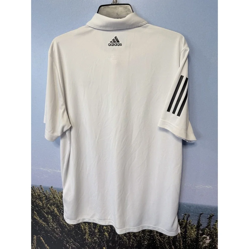 Adidas Clima Cool Men's 3 Stripe Sleeve Golf Polo River Club Pawleys Island SC